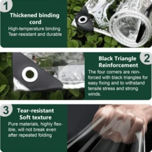 1pc 99% Clear PVC Waterproof Tarp, Tear Resistant Grommet Tarpaulin With Eyelets Every 50cm, Easy Installation Outdoor Clear Curtain For Patio Pergola, Balcony & Camping - Transparent - View 3