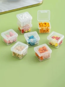 12/6/1pc Transparent Plastic Pill Box With Safety Lid, Stackable Multi-Compartment Pill Organizer For Vitamins, Supplements, Medications, Travel And Home Use, Durable Pill Storage Box, Suitable For Office, Handbag Portable Pill Box - View 2