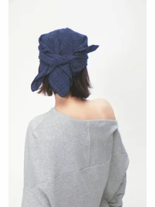 1pc Plaid Pattern Tie-Up Headscarf Hat, Baseball Cap, Women's Spring/Summer New Niche Fashion Versatile Outdoor Sun Protection Baseball Cap, Suitable For Daily Use - A - View 8