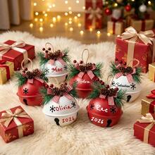 MerexSync Personalized Christmas Bell Ornament, Customized 2026 Bell Souvenir, Letter Combination Christmas Tree Decor Ball, Ornament Ball With Family Tree Pattern, Family Memorial Decoration, Holiday Decor Gift, Christmas Ornament, Christmas Gift - Multicolor - View 10