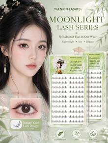 WANPIN WAN PIN Moon Goddess Lower Eyelashes, Realistic Natural Thick Short Segmented False Eyelashes, 10 Rows Large Capacity, 6mm Length, Natural Fit Without Discomfort - C - View 2