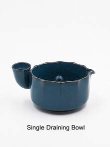 1/2pcs The Berry Swirl Ceramic Fruit Washing Bowl, Vortex Water Flow Side Inlet Design, Multi-Functional Strawberry, Blueberry And Small Fruit Colander, Quick Drainage Kitchen Strainer, Durable Ceramic Berry Washing Bowl, Suitable For Daily Home Food Preparation - Celadon Drain Bowl - View 14