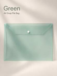 1pc A4 Transparent Plastic Snap Button File Folder, 5 Colors Available, Thickened Large Capacity Document Storage Bag, Essential Back To School Office Stationery Organizer - Multiple Styles - View 8