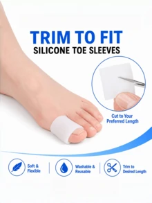 QKC 5 Pairs Soft Silicone Toe Caps, Flexible Trimmable Washable Reusable Design, Suitable For Men And Women - White - View 3