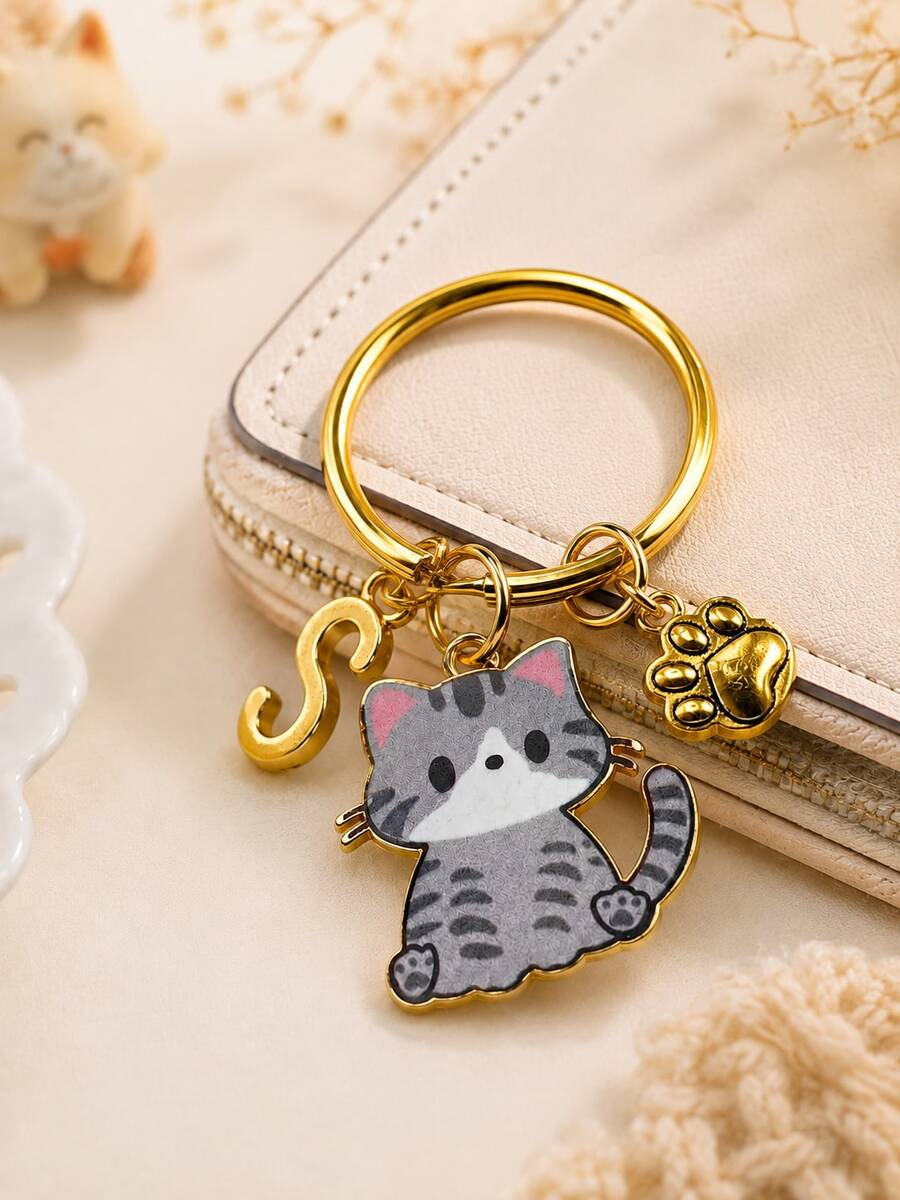 Personalized Cat Paw Keychain, Gift For Cat Lovers, Suitable For Boys And Girls - Multicolor 2 - View 1