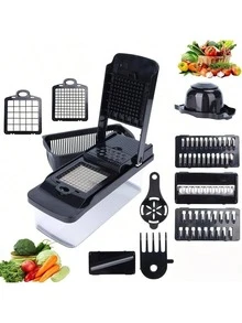 Multi-Blade Detachable Kitchen Vegetable Slicer, Grater, Dicer And Chopper, Convenient Home Cooking Tool - Multicolor - View 13