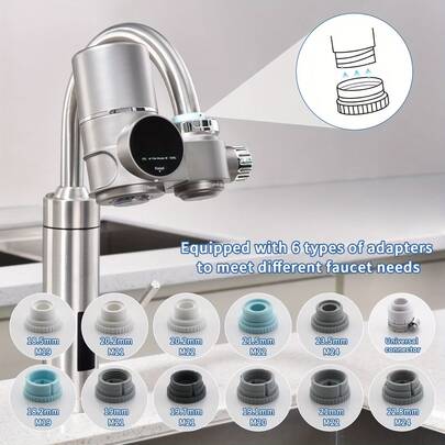 1/2/Filter Cartridge Faucet-Mounted Water Purifier, Vertical Water Purifier For Sink, Carbon Fiber Filter, Removes Chlorine And Lead, Compatible With Most Kitchen Or Bathroom Faucets