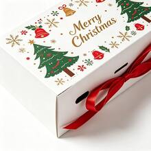 16pcs Multi-Style Cute Christmas Gift Boxes With Ribbon, Empty Paper Gift Packaging Boxes With Christmas Tree And Bell Patterns, Foldable, Suitable For Candy, Cookies, Chocolate Holiday Gift Packaging, Perfect Christmas Gift For Friends And Family - Multicolor - View 10