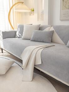 1pc Minimalist Solid Color Waterproof Anti-Slip Sofa Pad, Pet-Friendly, All-Season Use, Oil-Resistant, Stain-Resistant, Cat-Scratch Resistant Sofa Cover, Washable, Perfect For Home Decor - Light Grey - View 6