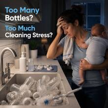 Baby Bottle Sterilizer, 8-Min Fast Sterilization With 360° Steam, Double-Layer Design, One-Button Operation, For Home & Travel & Baby Shower Gift - White - View 2