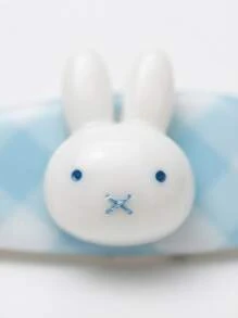 可愛 MIFFY 咖啡色調水滴造型 BB 髮夾，2 款設計：純棕色與格紋 3D Miffy，牢固金屬夾，適合日常校園秋季穿搭 - 彩色 - 查看 12