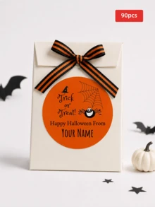 1-300pcs Customizable Halloween Round Stickers, PVC Waterproof & Oil-Resistant, Choose From Withered Vines, Magic Owl And Other Halloween Pattern Elements, Suitable For Gift Sealing Decoration, Storage Organization Classification, Utensil Labeling, Halloween Party Decor, Ideal Gift For Friends And Family, Suitable For Halloween, Party, Daily Item Differentiation - Multicolor - View 31