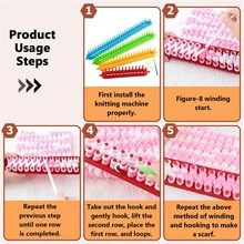 Complete Knitting Loom Kit For Beginners, Adults And Kids - 8 Size Colorful Plastic Round And Rectangular Looms Set With Tools - Easy To Knit Scarves And Hats,4 Round Knitting And 4 Long Knitting Are Optional - Round - View 7