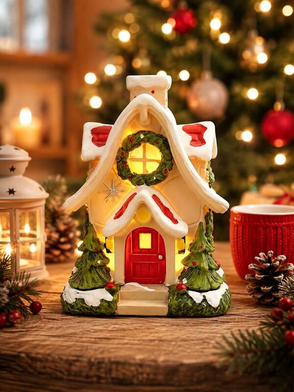 1 buah Figur Rumah Peri Mini Natal, Pondok Desa Natal Resin, Dekorasi Lanskap Mikro Musim Dingin, Ornamen Rumah Peri Buatan Tangan, Model Miniatur Taman Kartun, Dekorasi Lanskap Mikro Rak Buku Dalam Ruangan, Taman Luar Ruangan, Teras, Tidak Membutuhkan Listrik, Tidak Membutuhkan Baterai, Cocok Untuk Lanskap Balkon dan Dekorasi Lanskap, Rak Buku Dalam Ruangan, Wadah Kaca, Jalan Setapak Taman Luar Ruangan, Lanskap Mikro Bonsai, Dekorasi Liburan Natal