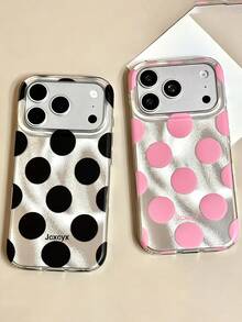 Shiny Sequin Polka Dot Asymmetrical Water Ripple Glossy IMD Phone Case, Compatible With IPhone 18 Pro Max 18 Pro 17 Pro Max 17 Pro 16 Pro Max 15 Pro Max 14 Pro Max 13 Pro Max 16 15 14 Plus 13 12 Pro 11, Cute Pink Glossy Soft Shell, Fashion Y2K Girl Gift - Pink Polka Dots - View 7