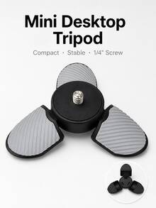 Mini Foldable Desktop Tripod With 1/4" Screw Interface, Non-Slip Textured Feet, Portable Desktop Camera Stand, Suitable For Action Cameras, Pocket Cameras, Phone Holders, LED Lights And Webcams, Live Streaming And Video Recording, Video Conferencing, Watching Shows - View 3