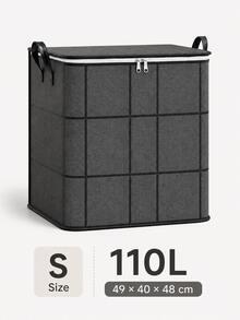 Large Capacity Clothes Storage Box, Dual Zipper Design, Foldable Storage Organizer, Suitable For Blankets, Bedding And Seasonal Clothing, Sturdy Handles, Suitable For Wardrobe, Bedroom And Moving Home Storage Organizer - Multicolor - View 12