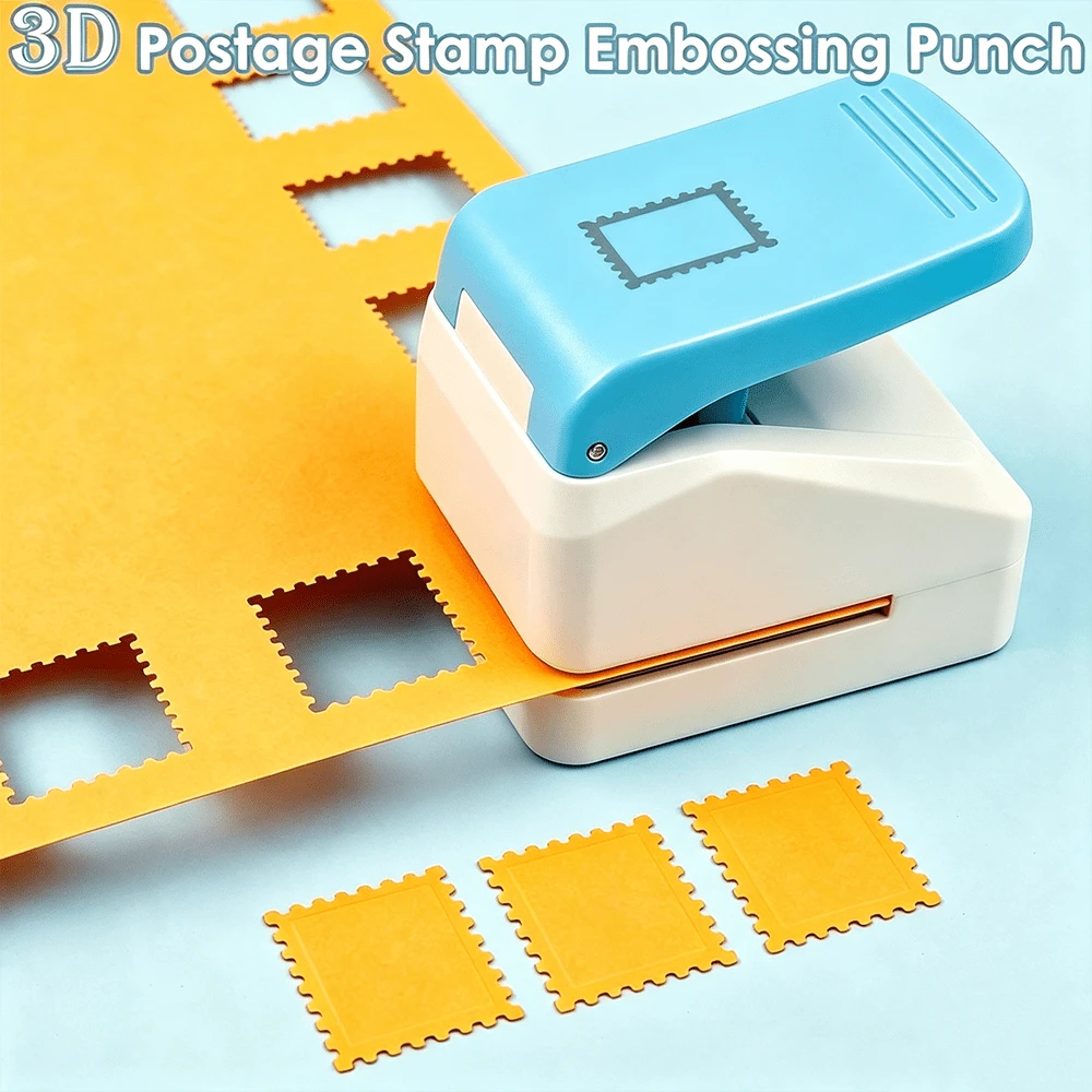 3D Stamp Punch, Stamp Shaped Punch, Rectangular Stamp Craft Punch, Stamp Cutting Punch, Journal Supplies Punch, Paper Punch For DIY Scrapbooking Card Making