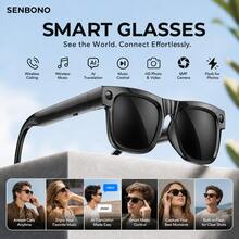 SENBONO Smart Glasses With 8MP HD Camera, Bluetooth Audio Glasses, Built-In Speaker And Microphone, Supports Hands-Free Video Recording And Photo Taking, Compatible With IOS/Android, Suitable For Men And Women - View 3