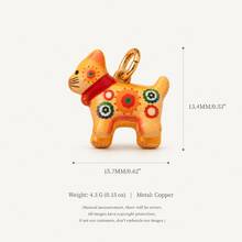 1pc Cute Animal Pendant, Exquisite Cartoon Style, 14k Gold Plated Copper Material, Suitable For DIY Creative Necklace, Bracelet, Earrings, Bag Chain, Keychain, Waterproof And Sweat-Resistant, Suitable For Daily Casual Wear - Multicolor - View 10