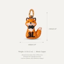 1pc New Cute Animal Pendant, Exquisite Cartoon Style, 14k Gold Plated Copper Material, Suitable For DIY Creative Necklace, Bracelet, Earrings, Bag Chain, Keychain, Waterproof And Sweat-Resistant, Suitable For Daily Casual Wear - Multicolor - View 11