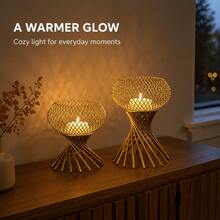 1pc Gold Wrought Iron Candle Holder With Matching Tongs, Desktop Candle Base Decor, Suitable For Halloween, Christmas, Wedding, Celebration, Bar, Restaurant Atmosphere Decoration, Indoor Home Dining Table Centerpiece, Birthday, Holiday, Housewarming Gift - Multicolor - View 4