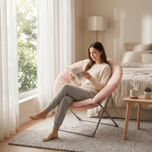 Foldable Moon Chair, Pink - 玫瑰 - 查看 4