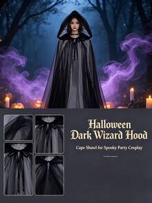 1 buah Jubah Jala Berkerudung Halloween - Cocok untuk Pertunjukan Panggung, Cosplay, Hadiah, dan Pesta - Jubah Berkerudung Hitam - Desain Berlapis-lapis, Halloween, Cosplay, Pesta Kostum, Pesta - Hadiah Sempurna - MultiWarna - View 5