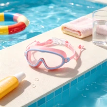 Kids Cartoon Colorful Silicone Swim Goggles, Large Frame Waterproof Anti-Fog, Integrated Earplug Swim Goggles For Boys Girls, Pool Beach Accessories - Multicolor - View 3