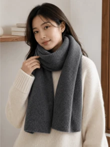 1pc Solid Color Casual Office Street Polyester (Polyester) Scarf, Extra Long Extra Thick Warm Scarf, Autumn/Winter Minimalist Versatile Soft Thick Warm Gift Scarf - Multicolor - View 3