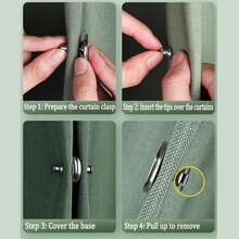1Pair/2/3/4/5/6Pairs Magnetic Curtain Closure Clips, Light-Blocking Wind-Proof, Tool-Free Installation No Drilling, Reusable - Silver - View 6