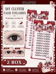 WANPIN WAN PIN Cute Rabbit Style Lightweight False Eyelashes, Natural Voluminous Fairy Style Faux Cluster Lashes, Large Capacity Natural Look, 9-12mm Length, C Curl, Natural Eye Makeup Effect - C - View 7