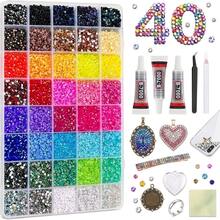 Bedazzling Kit Multi-Color Resin Jelly Rhinestone Set 40-Grid Rhinestone Set Diamond Decoration Crystal Mixed Color Gemstone Colorful, Suitable For DIY Phone Case, Clothes, Water Cup, Decoration, Handicraft, Fabric Clothing, Shoes & Hats, Holiday Gift Art - 40 Colors - View 8