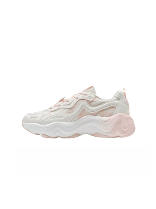 XTEP Women's Lightweight Versatile Breathable Mesh Retro Dad Sneakers Casual Sports Shoes - White/Pink - View 1