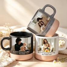 Personalised Photo Mug, Custom Ceramic Coffee Cup With Name, Birthday Gift, Bridesmaid Proposal Gift, Mother Of Bride Groom Thank You, Mothers Day Fathers Day Present For Mum Dad, Unique Wedding Keepsake - Photo Mug 1 - View 2