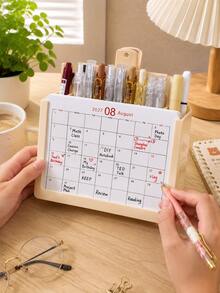 Set Kalender Perencana Kreatif Baru 2027 dengan Tempat Pena dan Kartu (Kalender Oktober 2026 - Desember 2027), Dekorasi Meja Kantor, Organizer Penyimpanan Catatan dan Tanda Tangan Multifungsi, Perlengkapan Kantor untuk Perencanaan dan Manajemen - A - View 4