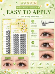 WANPIN WAN PIN Daisy Pure-Desire Natural Style False Eyelashes, Daily Light Makeup Series, Suitable For Makeup Beginners, Lightweight And Comfortable To Wear, 10-13mm Length, C Curl - C - View 3