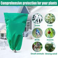 Winter Thickened Protective Cover, Breathable Plant Winter Frost Protection Cover With Visible Zipper Closure And Drawstring Design, Garden Small Tree Potted Plant Shrub Windproof Cold-Proof Warm Cover - A - View 4