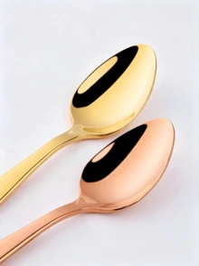 5pcs Colorful Stainless Steel Coffee Spoons, 14cm/5.51in, Colorful Small Tea Spoons, Ice Cream Spoons, Stirring Spoons, Rice Spoons, Dessert Spoons, Party Gathering Spoons, Tableware Set, Creative Gift, Dishwasher - Multicolor - View 8