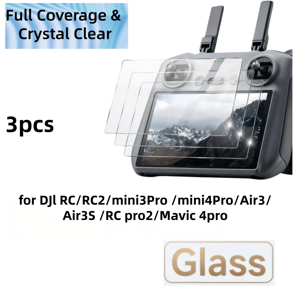3 Pieces Of Default 3PS Transparent Tempered Glass Film/For RC/RC2/For Mini3Pro/Mini4Pro/For Air3/Air3S/For RC Pro2 Tempered Glass Camera Accessories