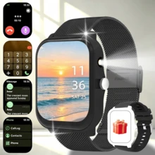 New Smartwatch-Features A Large 1.83-Inch Screen And A Built-In LED Flashlight; Compatible With Android And IOS, With Fitness Tracking Capabilities; Unisex Design Suitable For Various Occasions; An Ideal Gift For Holidays Or Valentine's Day. - View 11