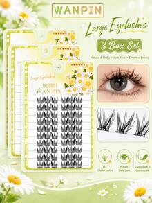WANPIN WAN PIN Daisy Pure-Desire Natural Style False Eyelashes, Daily Light Makeup Series, Suitable For Makeup Beginners, Lightweight And Comfortable To Wear, 10-13mm Length, C Curl - C - View 7