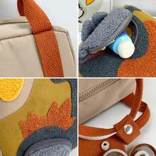Fashion Casual Dinosaur Backpack With Dinosaur Embroidery Patchwork Design - Multicolor - View 9