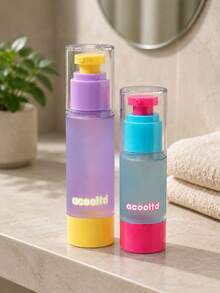 Dopamine Color Refillable Pump Bottle, Cute Colorblock Travel Cosmetic Dispenser With Protective Cap, Portable Lotion, Shampoo & Hand Sanitizer Container For Gym, Office & Daily Use, Spray Bottle, Mini Perfume, Travel Bottles - Multicolor - View 6