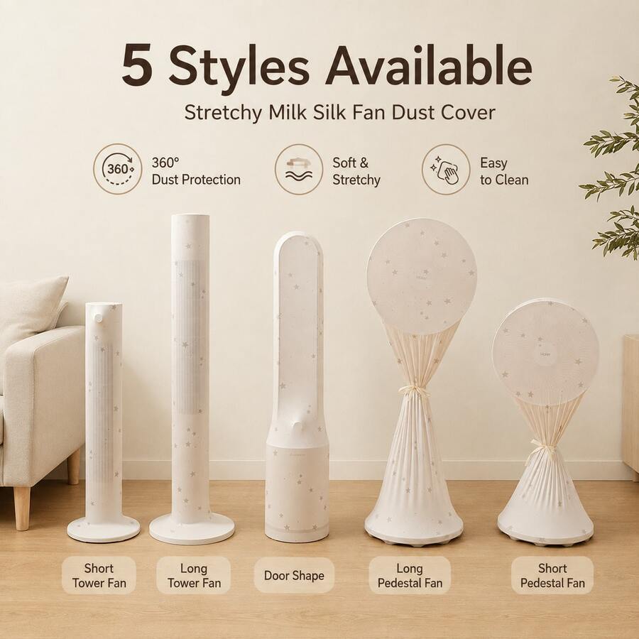 Household Moisture-Proof Dust-Proof Elastic Fabric Fan Cover, Easy To Put On And Take Off, Washable, Reusable