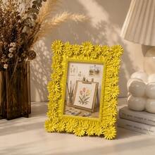 1pc Resin Daisy Embossed Photo Frame, 4*6 Inch Beautiful Photo Frame, Suitable For Desktop Decoration, Room Home Decor Photo Frame, Suitable For Wedding, Birthday, Halloween, Christmas Gifts - Daisy - View 8