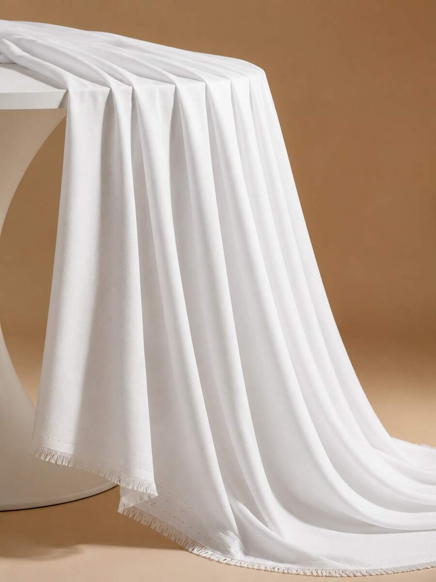 Solid White Smooth Lining Fabric, Soft Smooth Lightweight Garment Lining Material, Solid Color Inner Lining Cloth For Dress, Coat, Skirt, Garment Inner Layer And Handmade Sewing Projects, DIY Sewing Fabric - 1 - View 1