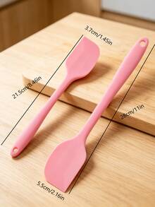 Large Silicone Spatula, Baking Tool, Silicone Material, Suitable For Mixing Cream, Butter And Jam, Kitchen Cooking, Back To School Essential, Cake Decorating Tool, Cream Spreader, DIY Dessert Tool - Multicolor - View 11