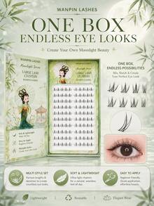 WANPIN WAN PIN Moon Goddess Lower Eyelashes, Realistic Natural Thick Short Segmented False Eyelashes, 10 Rows Large Capacity, 6mm Length, Natural Fit Without Discomfort - C - View 4