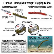 30 Buah Pemberat Pancing Premium Beralur Ujung Lancip Mudah Dipotong, Sisipan Pemberat untuk Memancing Ikan Bass dengan Umpan Lunak dan Perlengkapan Neko Rig - FA112-30 buah - View 2